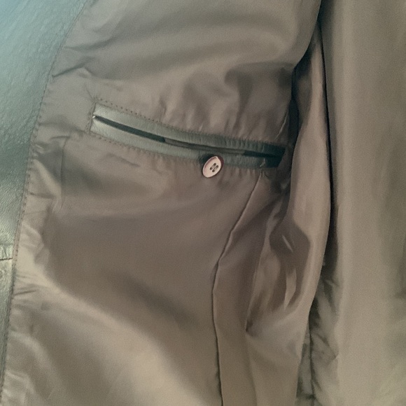 Zara man dark brown genuine leather blazer-jacket, size XL - Picture 13 of 14